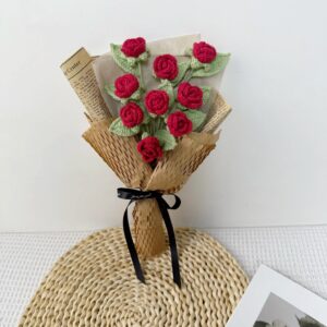 Handmade Crochet Red Rose Bouquet – 3 Romantic Styles