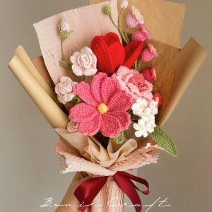Handmade Crochet Lily Bouquet - 7 Styles | Lily Cosmos Sunflower | Forever Gift