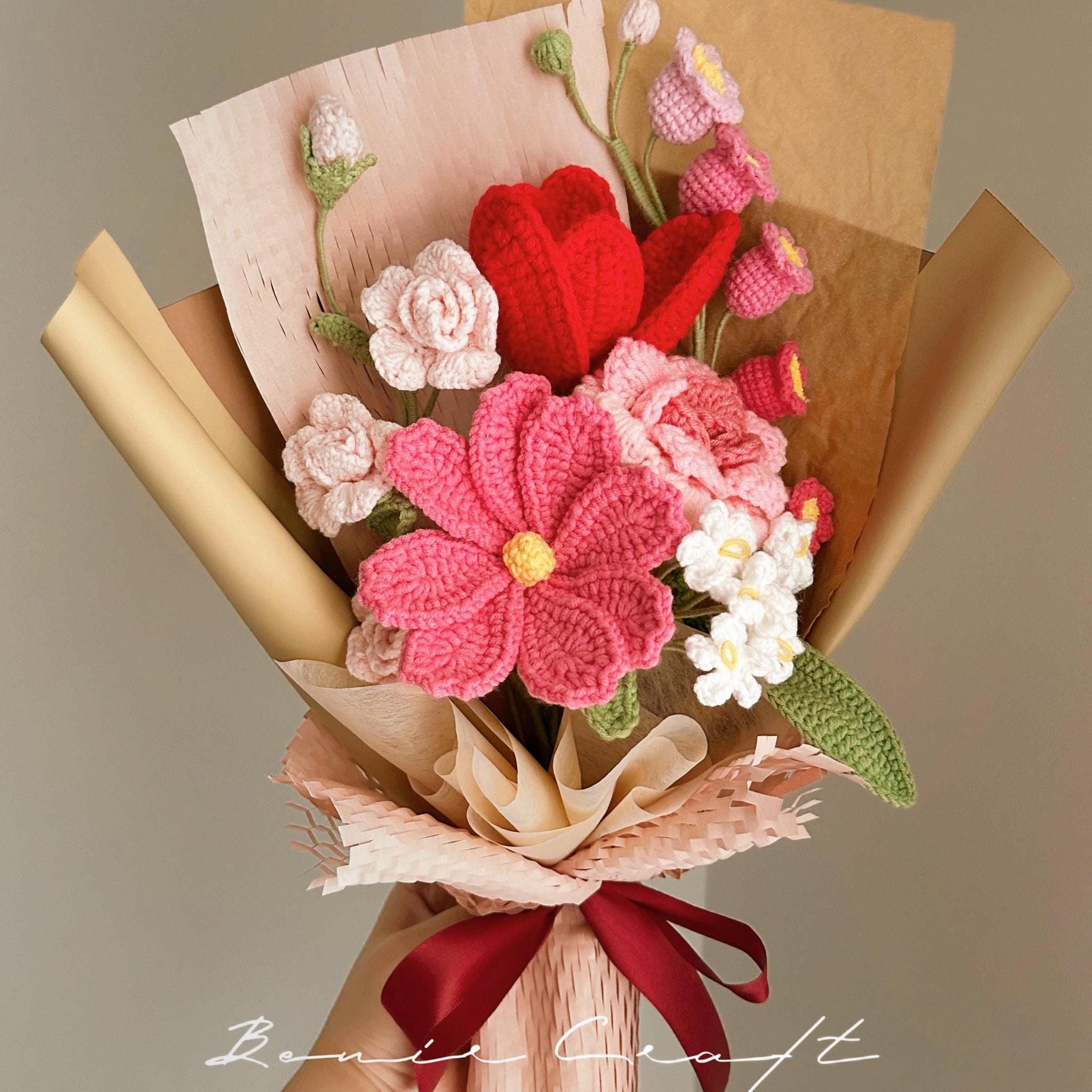 Handmade Crochet Lily Bouquet - 7 Styles | Lily Cosmos Sunflower | Forever Gift