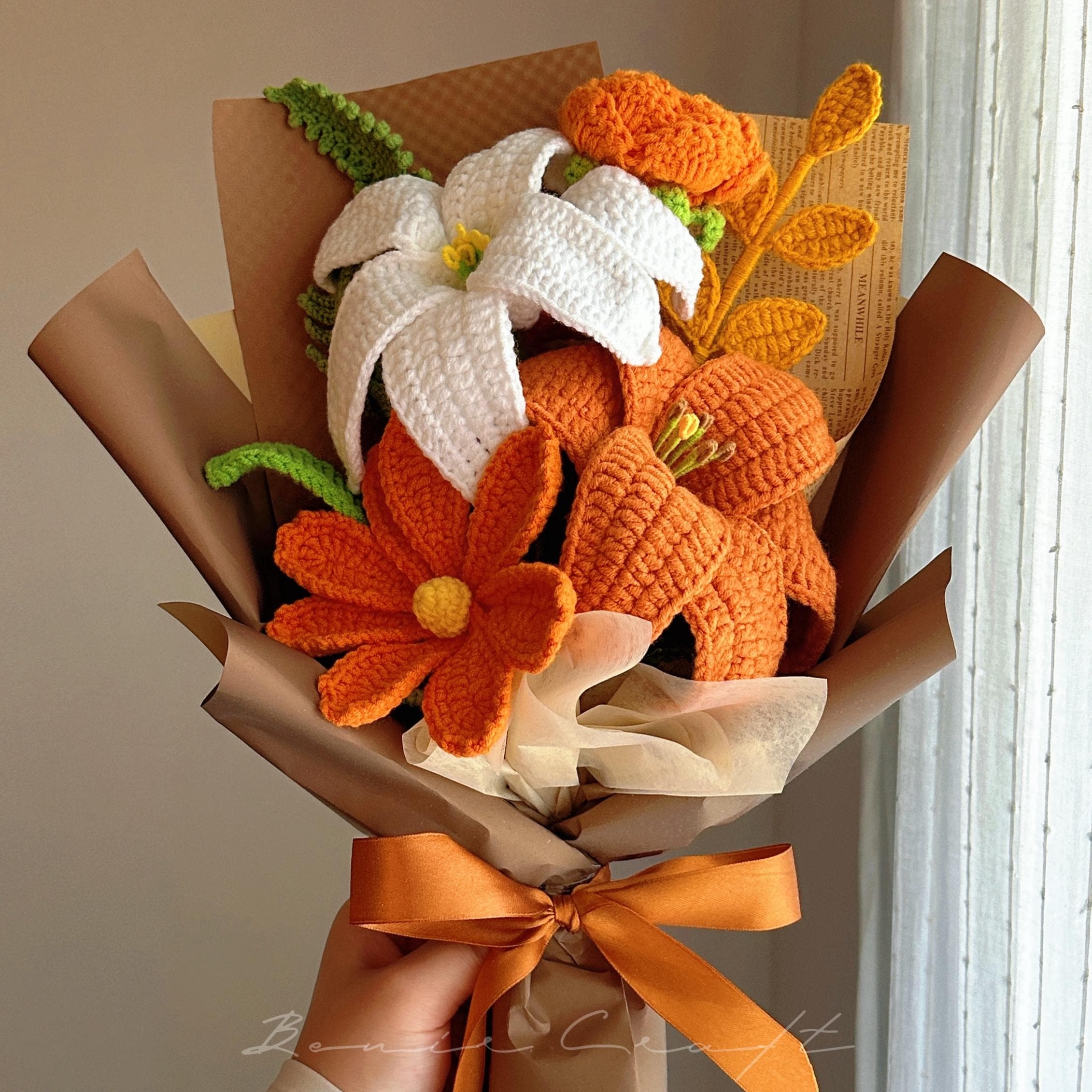 Handmade Crochet Lily Bouquet - 7 Styles | Lily Cosmos Sunflower | Forever Gift - 图片 3