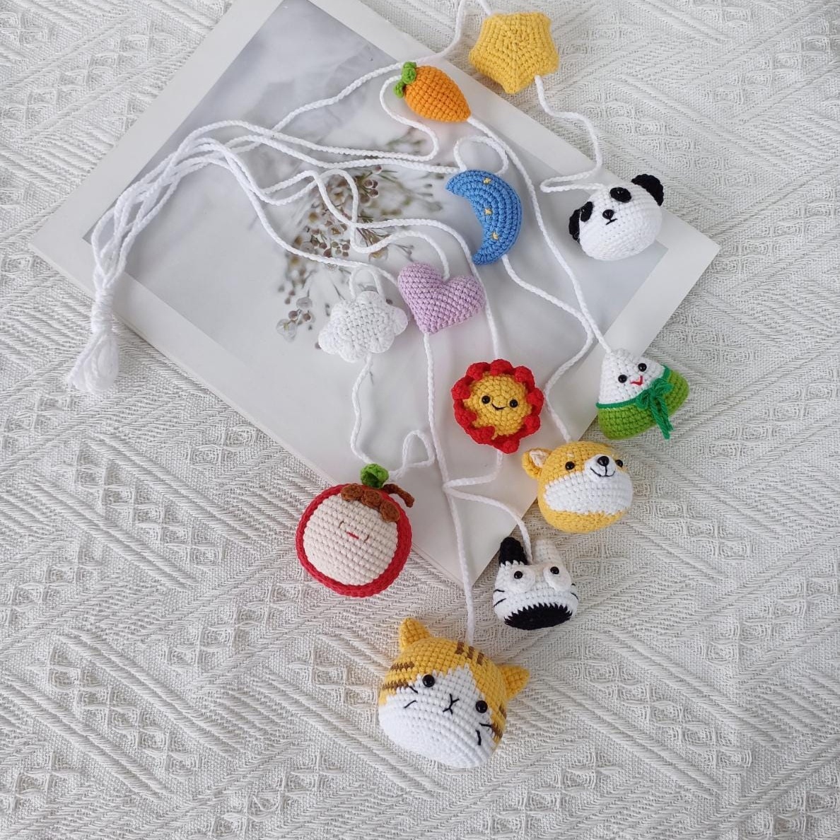 Handmade Crochet Rainbow Animal Baby Mobile – Nursery Decor | Handcrafted Gift - 图片 2