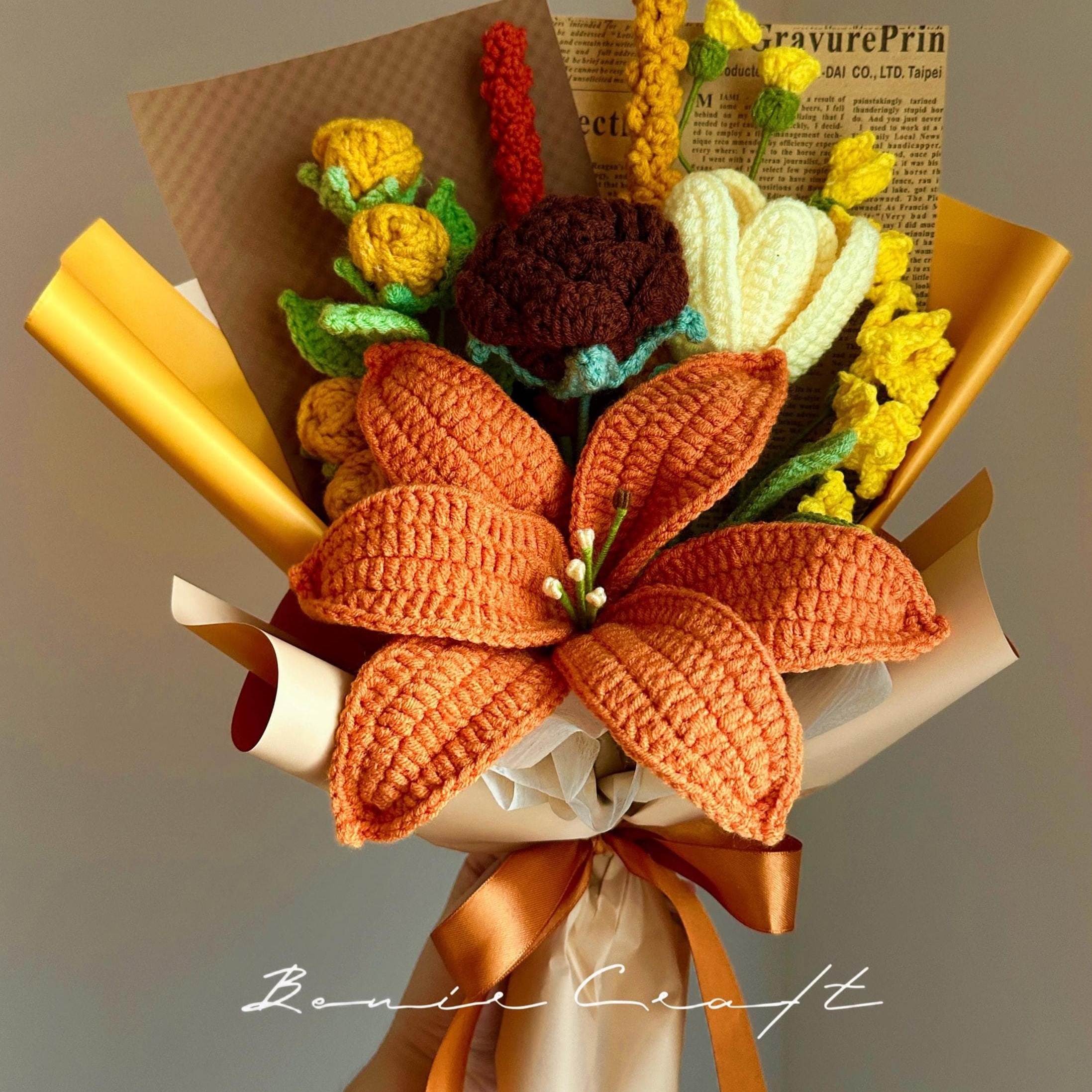 Handmade Crochet Lily Bouquet - 7 Styles | Lily Cosmos Sunflower | Forever Gift - 图片 5