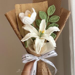 Handmade Crochet Lily Tulip Bouquet - 5 Styles | Colourful Lily | Forever Gift