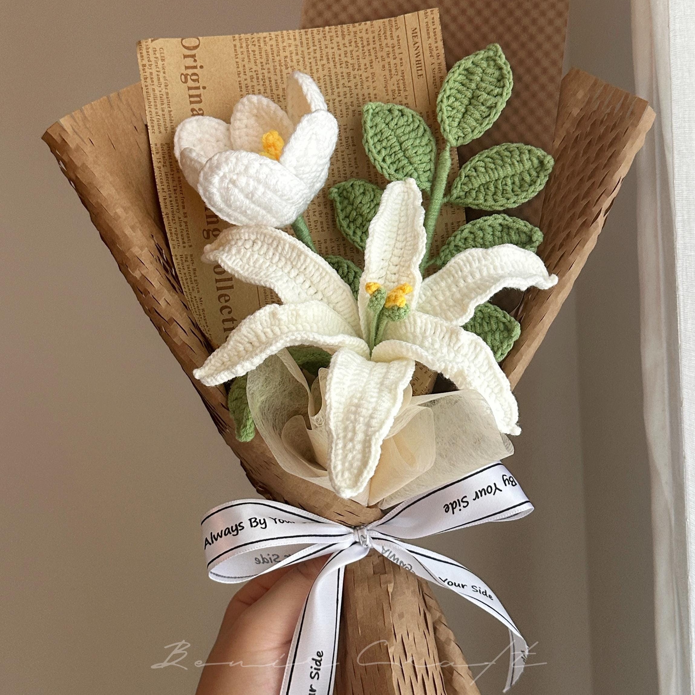 Handmade Crochet Lily Tulip Bouquet - 5 Styles | Colourful Lily | Forever Gift