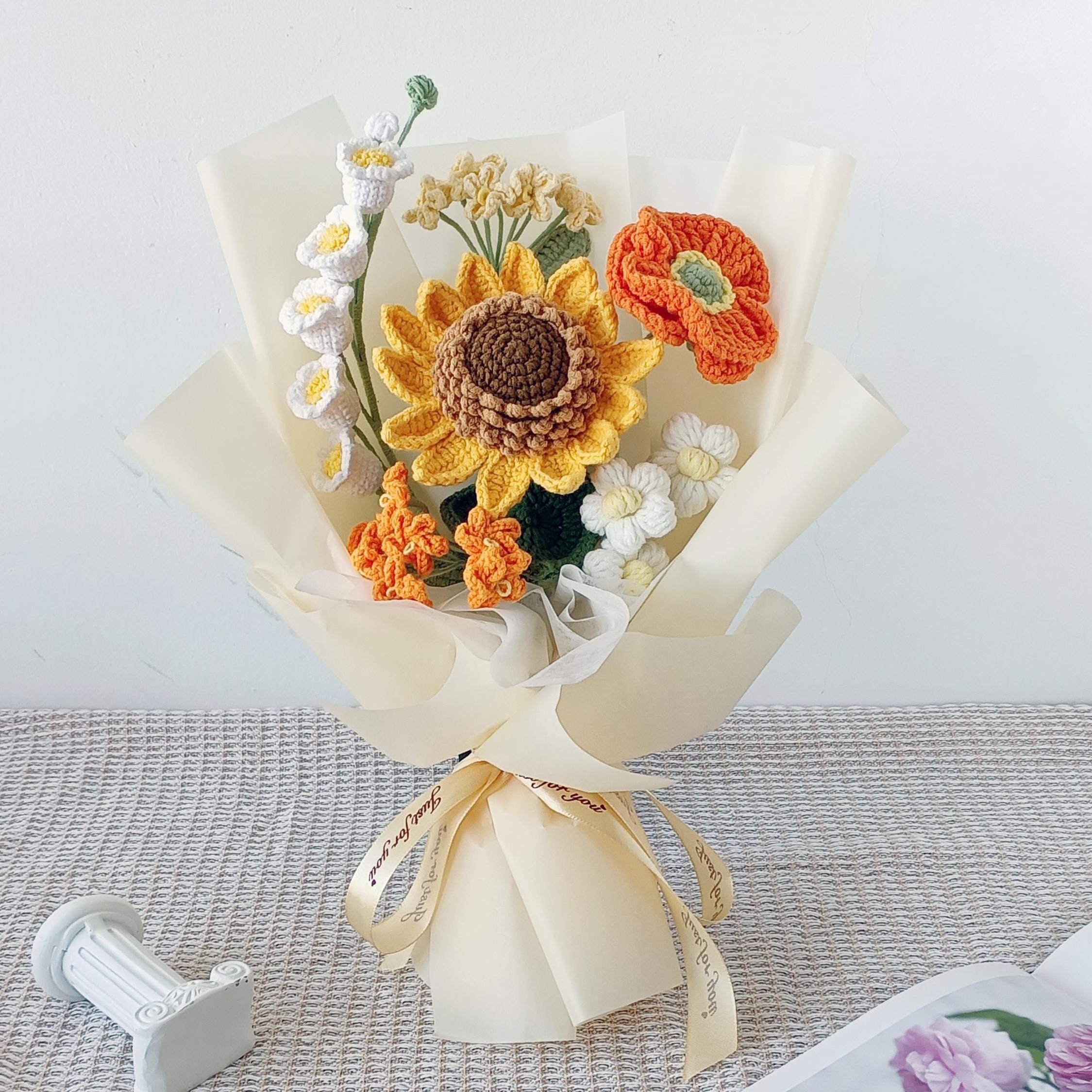 Handmade Crochet Bouquet – 6 Styles | Crocus Sunflower Lily Luxury | Forever Flowers - 图片 4