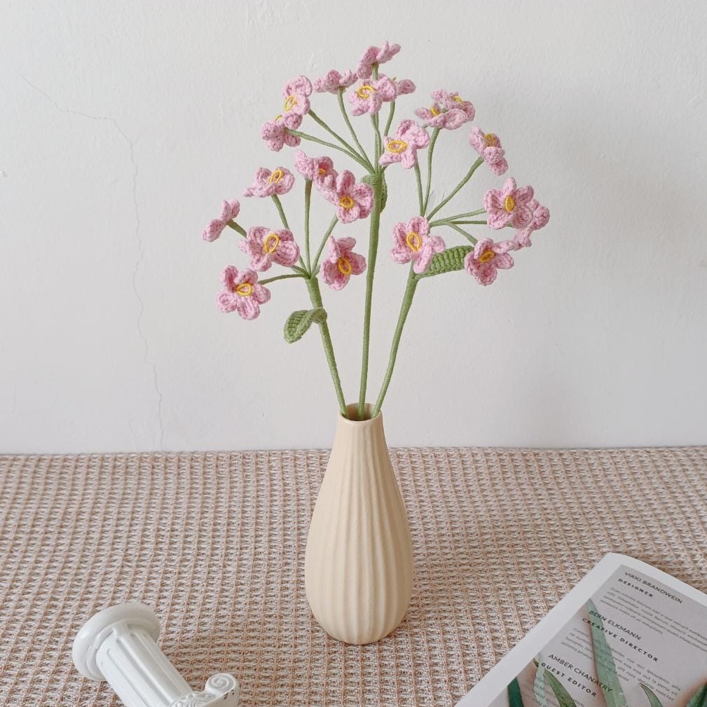 Handmade Crochet Cluster Flower Vase – 3 Styles | Orange Pink Purple | Home Décor - 图片 2