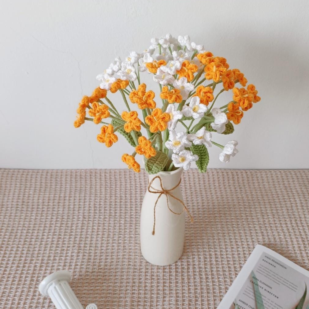 Handmade Crochet Cluster Flower Vase – 3 Styles | Orange Pink Purple | Home Décor - 图片 6