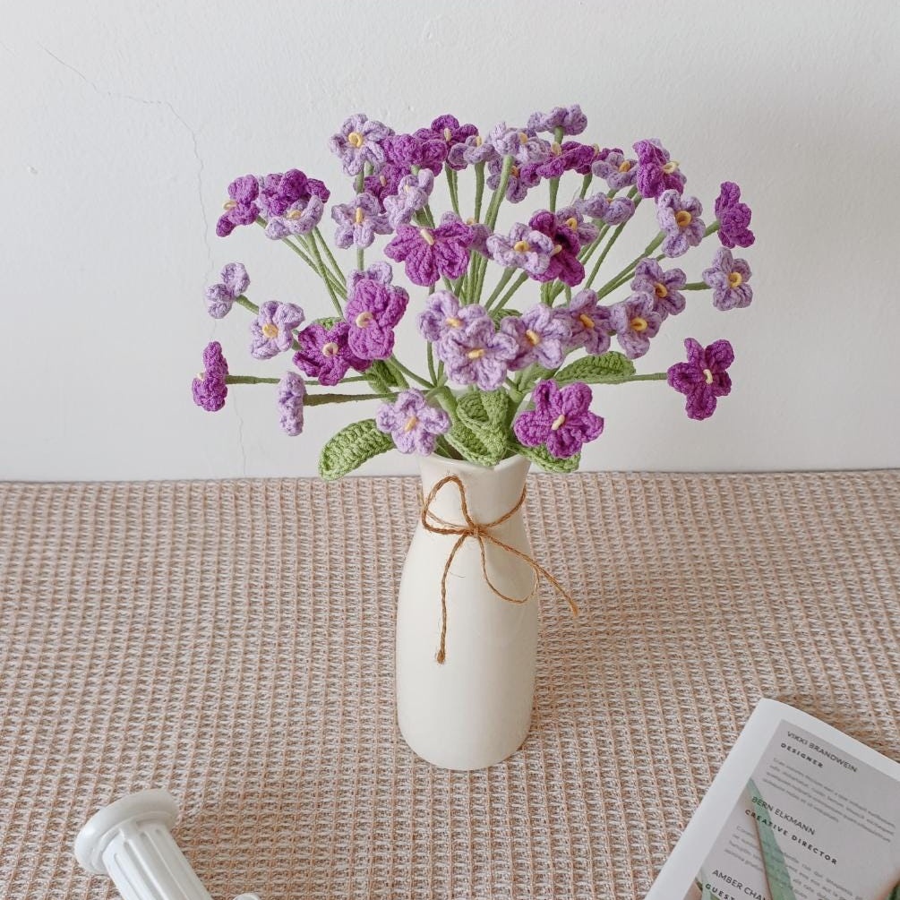 Handmade Crochet Cluster Flower Vase – 3 Styles | Orange Pink Purple | Home Décor - 图片 7