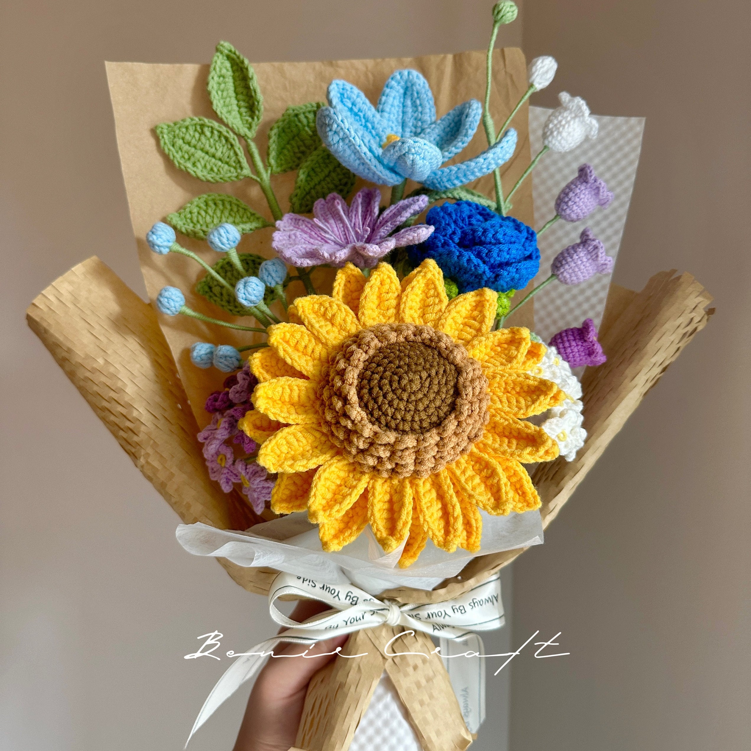 Handmade Crochet Sunflower Wildflower Bouquet - 6 Styles | Forever Gift - 图片 3