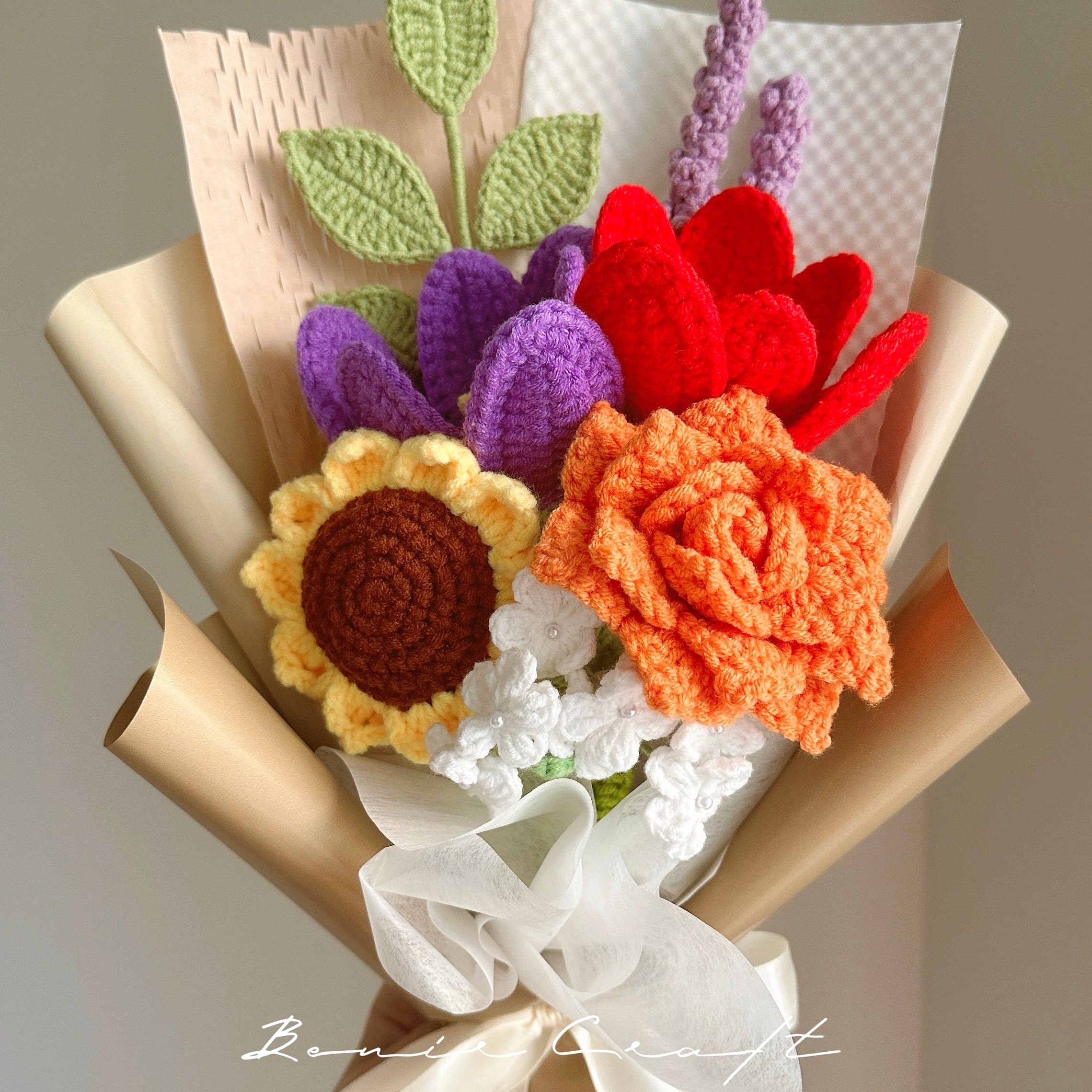 Handmade Crochet Sunflower Wildflower Bouquet - 6 Styles | Forever Gift - 图片 4