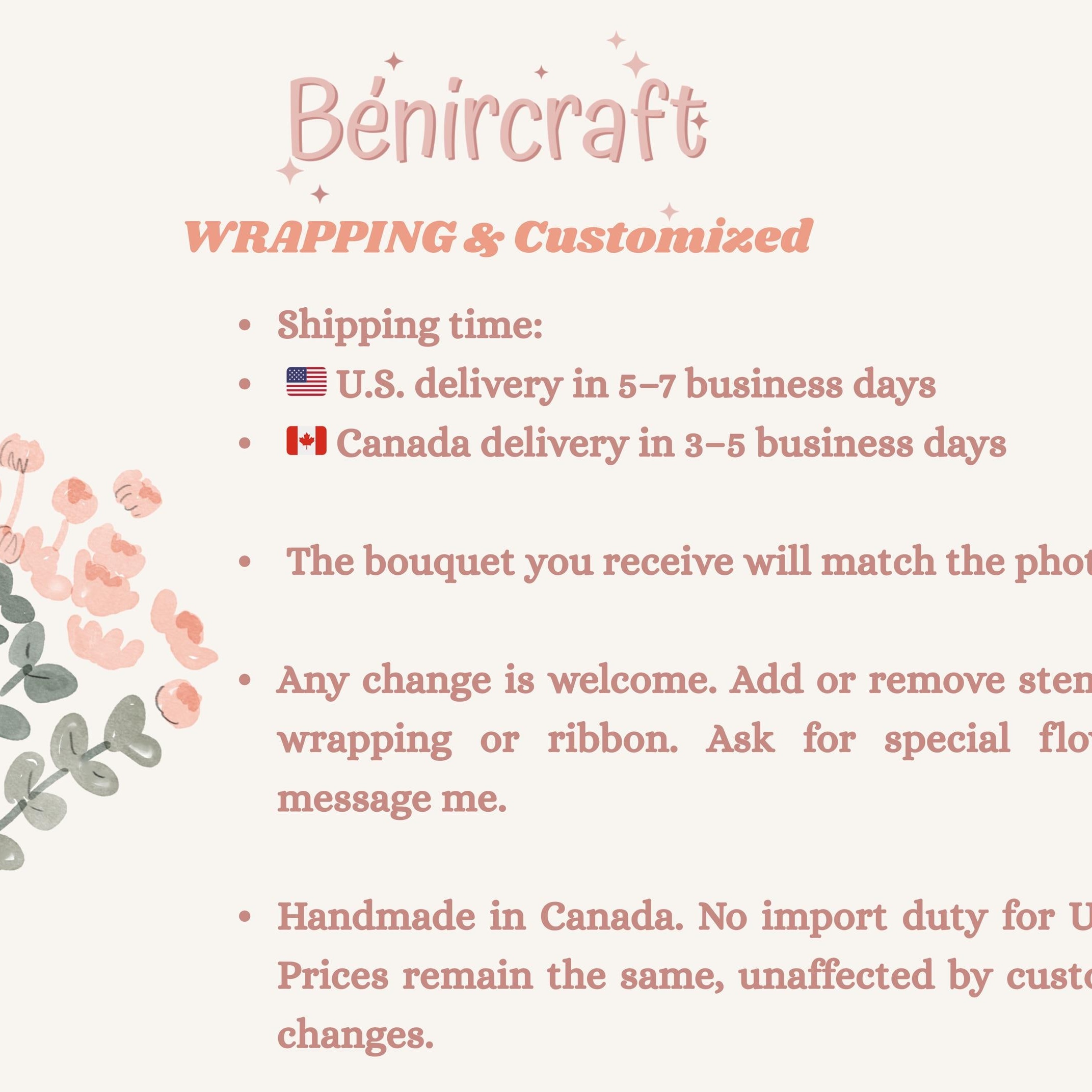Handmade Crochet Flower Bouquet - 7 Styles | Carnation Lily Cosmos | Forever Gift - 图片 2