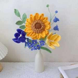 Handmade Crochet Sunflower Vase Arrangement – 3 Garden Styles
