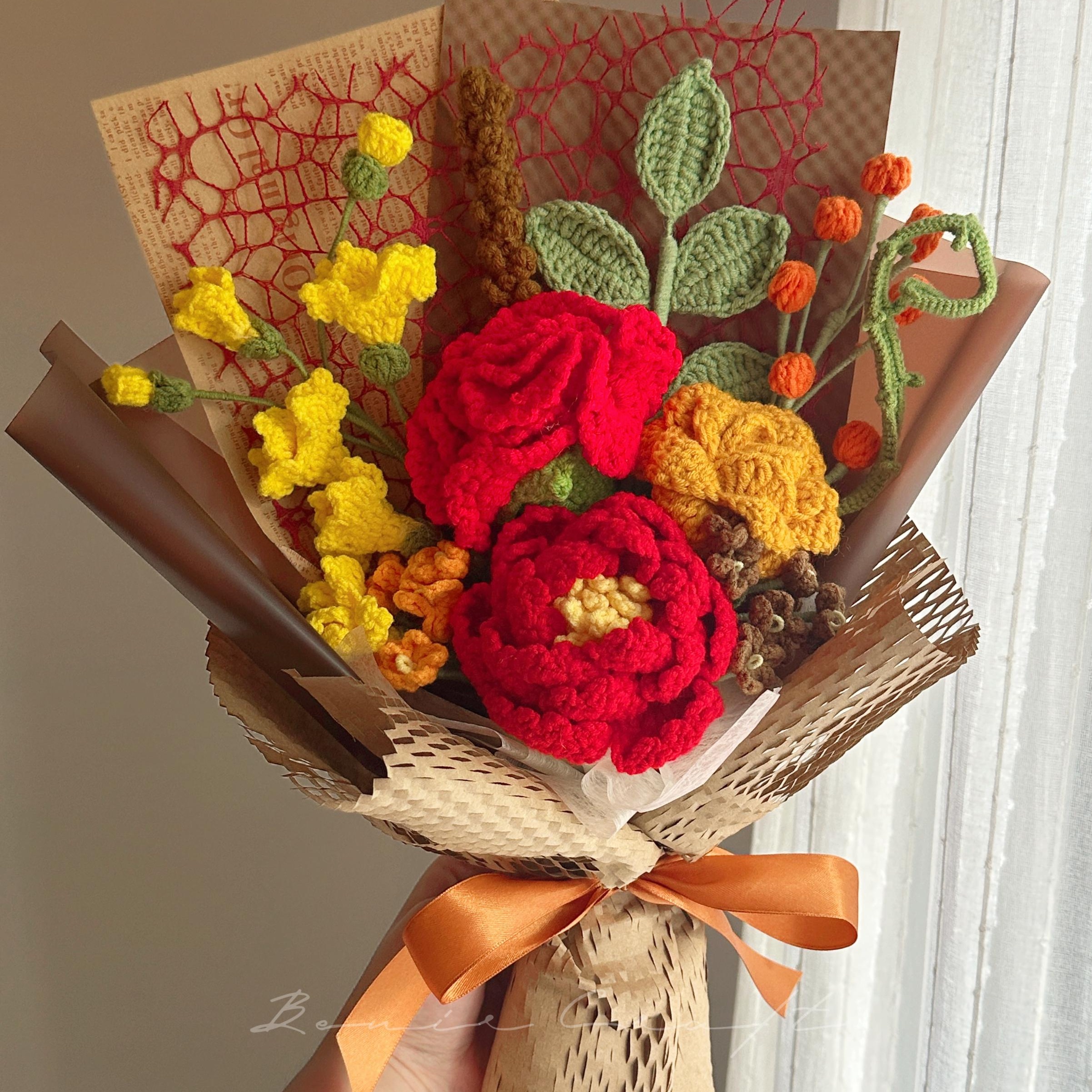 Handmade Crochet Sunflower Bouquet - 12 Styles | Sunflower Lily Peony | Forever Gift - 图片 9