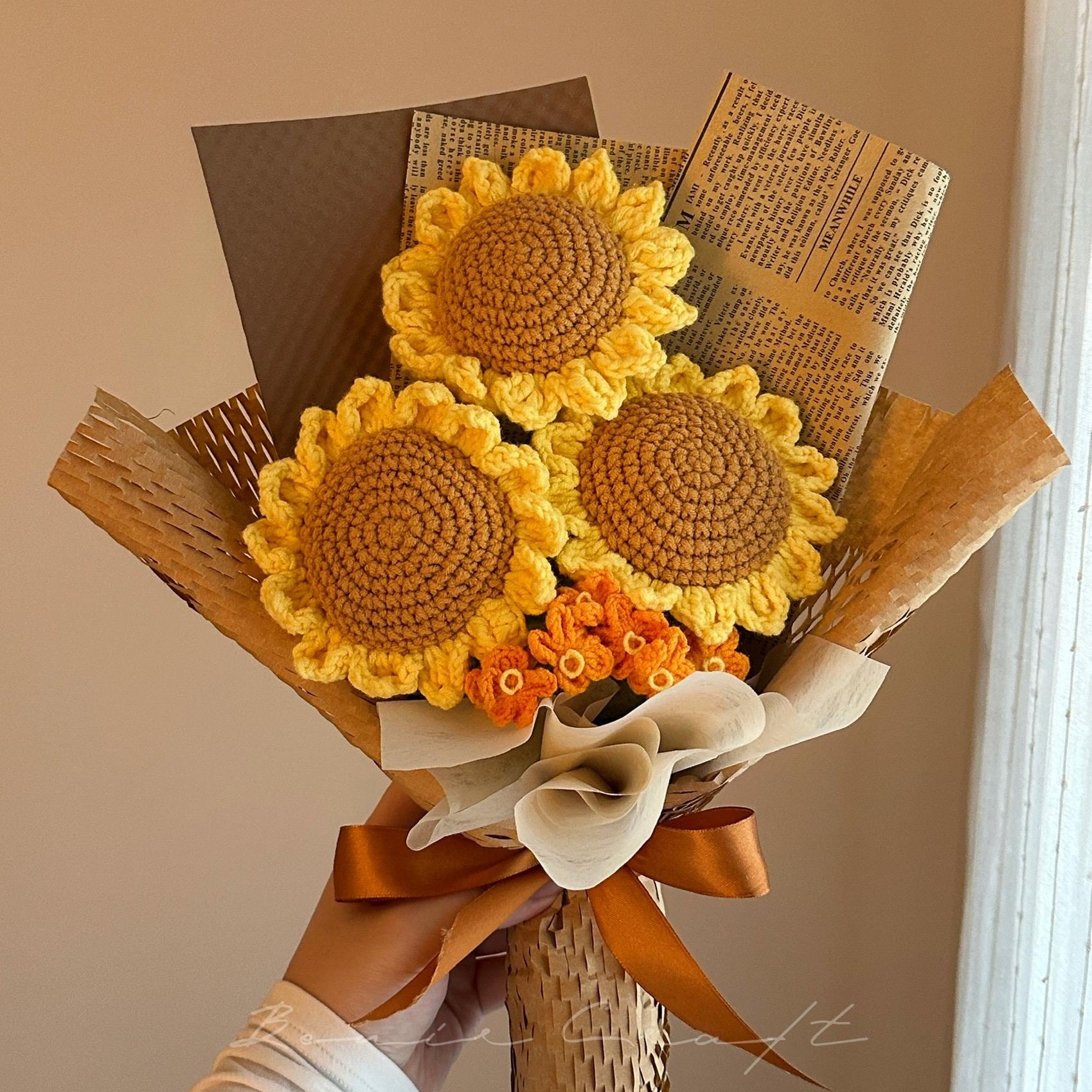 Handmade Crochet Sunflower Bouquet - 12 Styles | Sunflower Lily Peony | Forever Gift - 图片 12