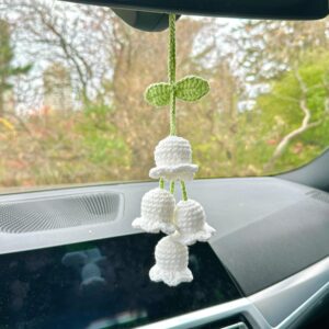 Handmade Crochet Lily of the Valley Car Charm - 7 Colours | Cute Accessory