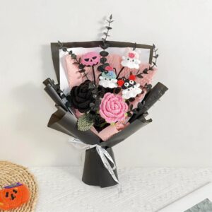 Handmade Crochet Halloween Bouquet – Spooky Character Styles