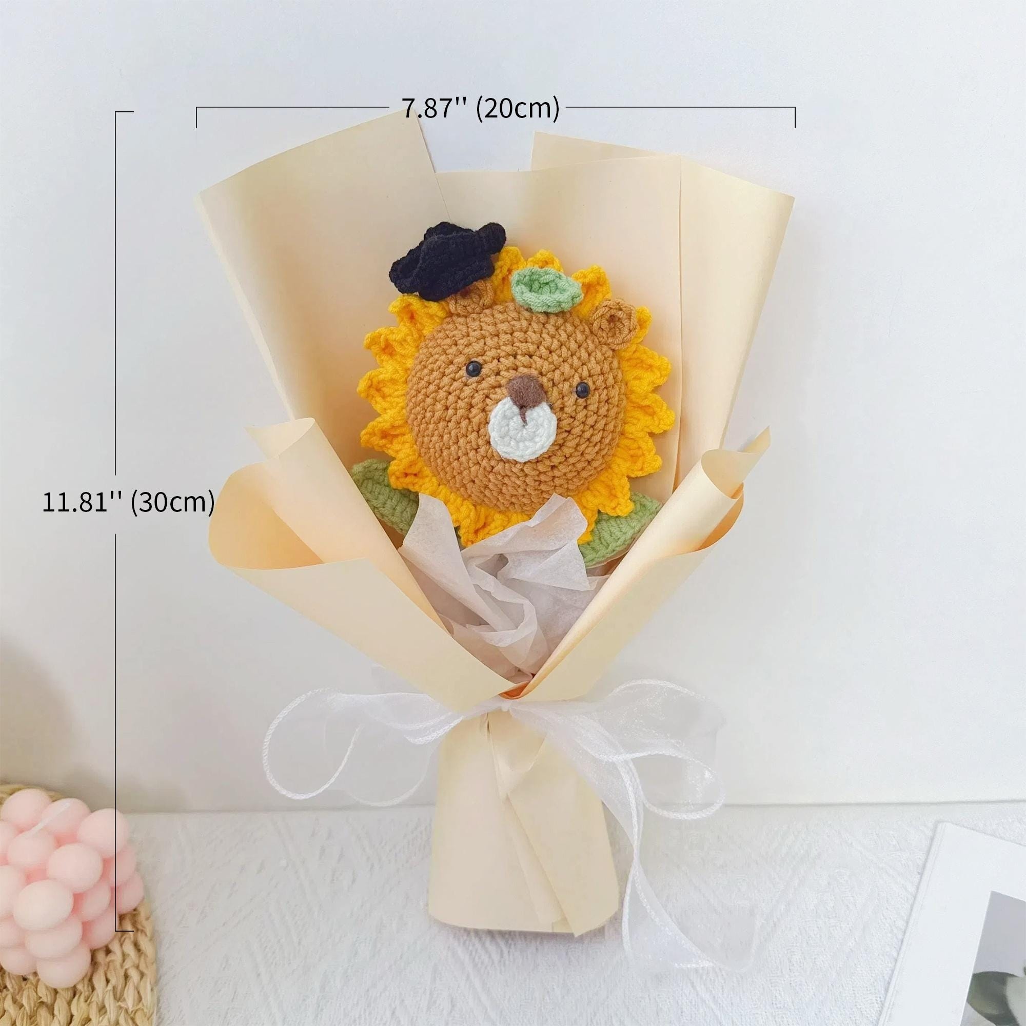 Handmade Crochet Graduation Lion Bouquet – Full or Mini Style - 图片 3