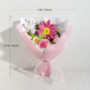 Handmade Crochet Animal Character Bouquet – Bunny or Kirby Style