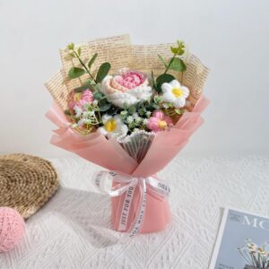 Handmade Crochet Rose Bouquet – 10 Color Styles to Choose From