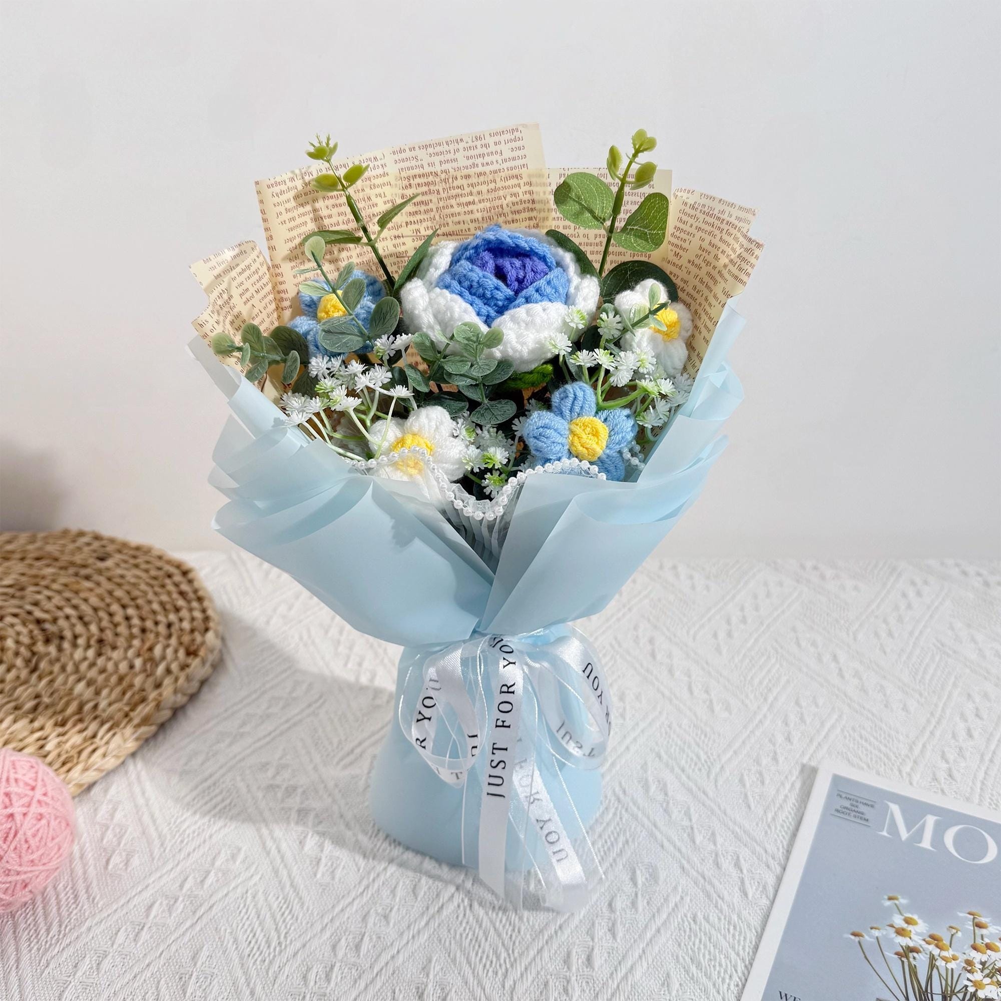 Handmade Crochet Rose Bouquet – 10 Color Styles to Choose From - 图片 6