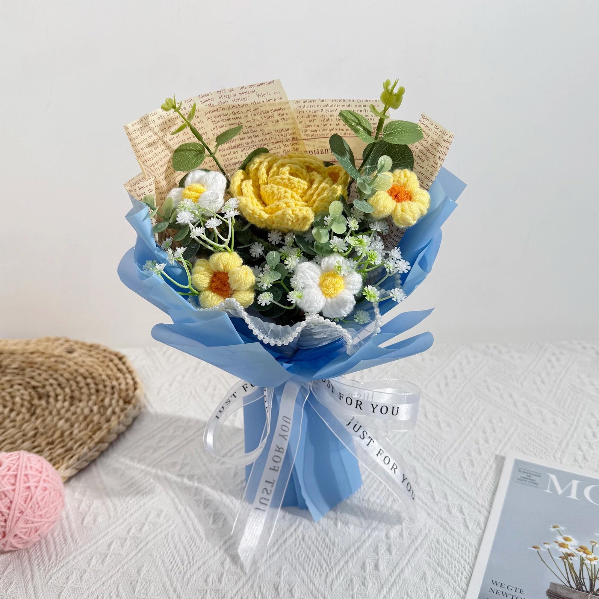 Handmade Crochet Rose Bouquet – 10 Color Styles to Choose From - 图片 8