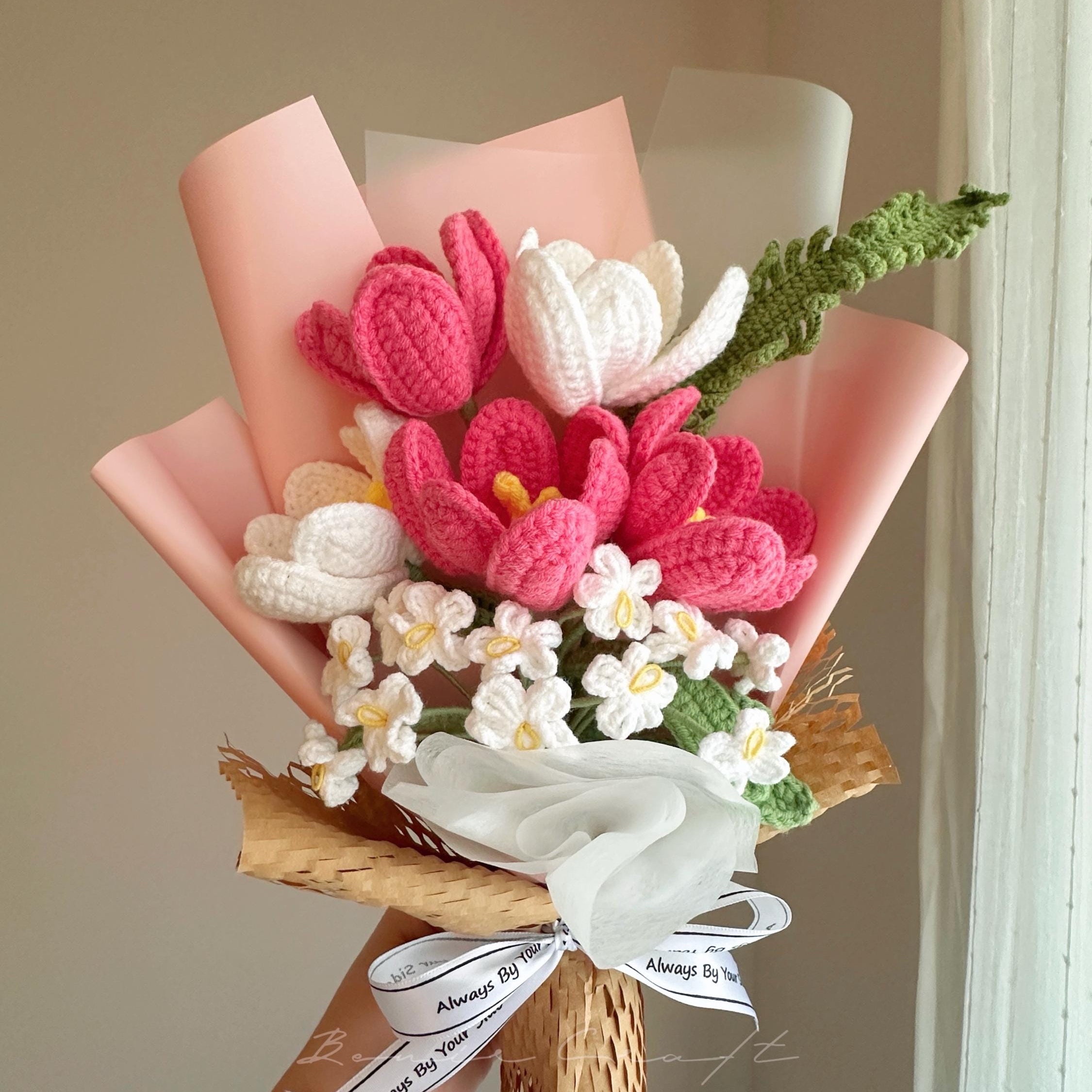Handmade Crochet Tulip Bouquet - 6 Styles | Rainbow Tulip Colours | Forever Gift - 图片 3