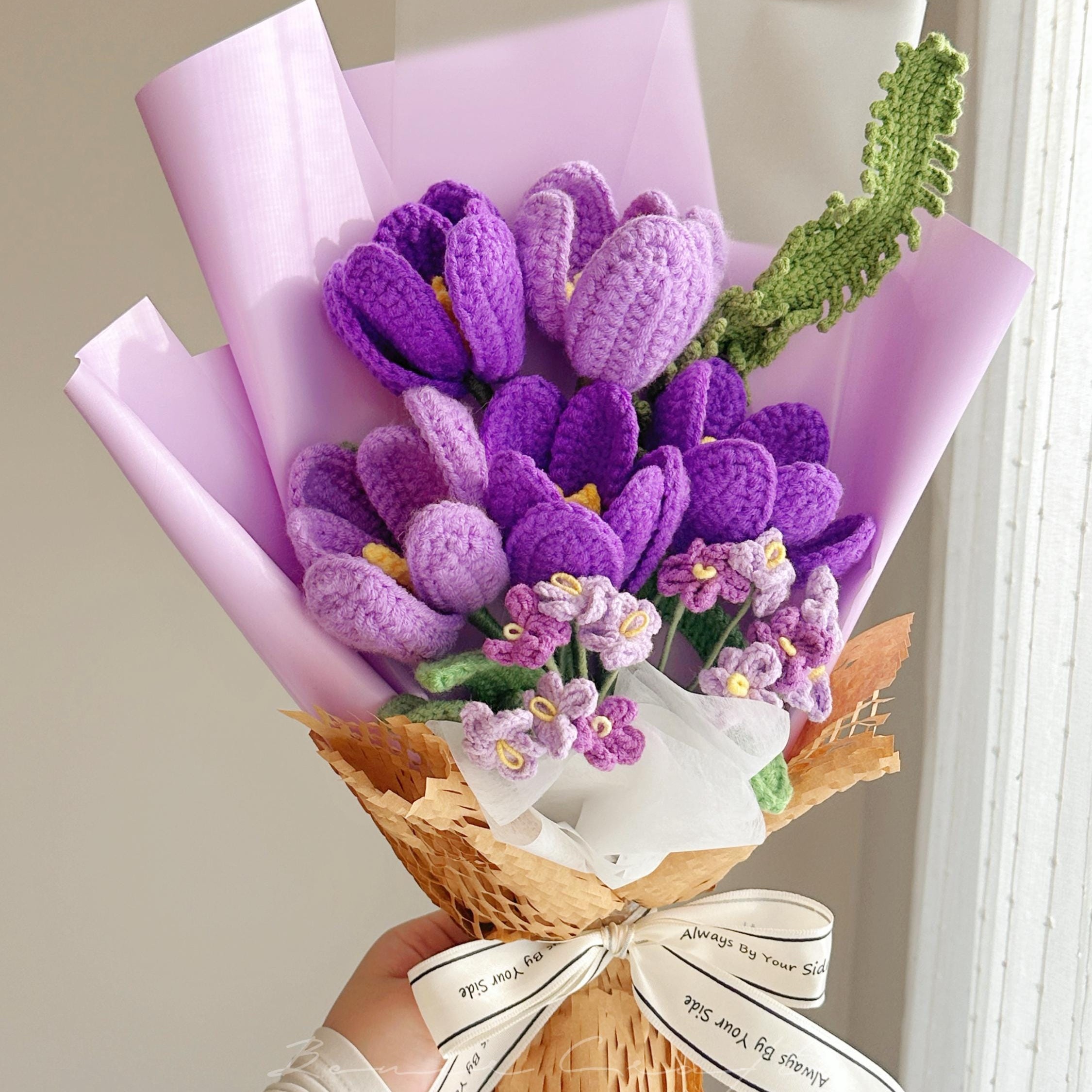Handmade Crochet Tulip Bouquet - 6 Styles | Rainbow Tulip Colours | Forever Gift - 图片 5