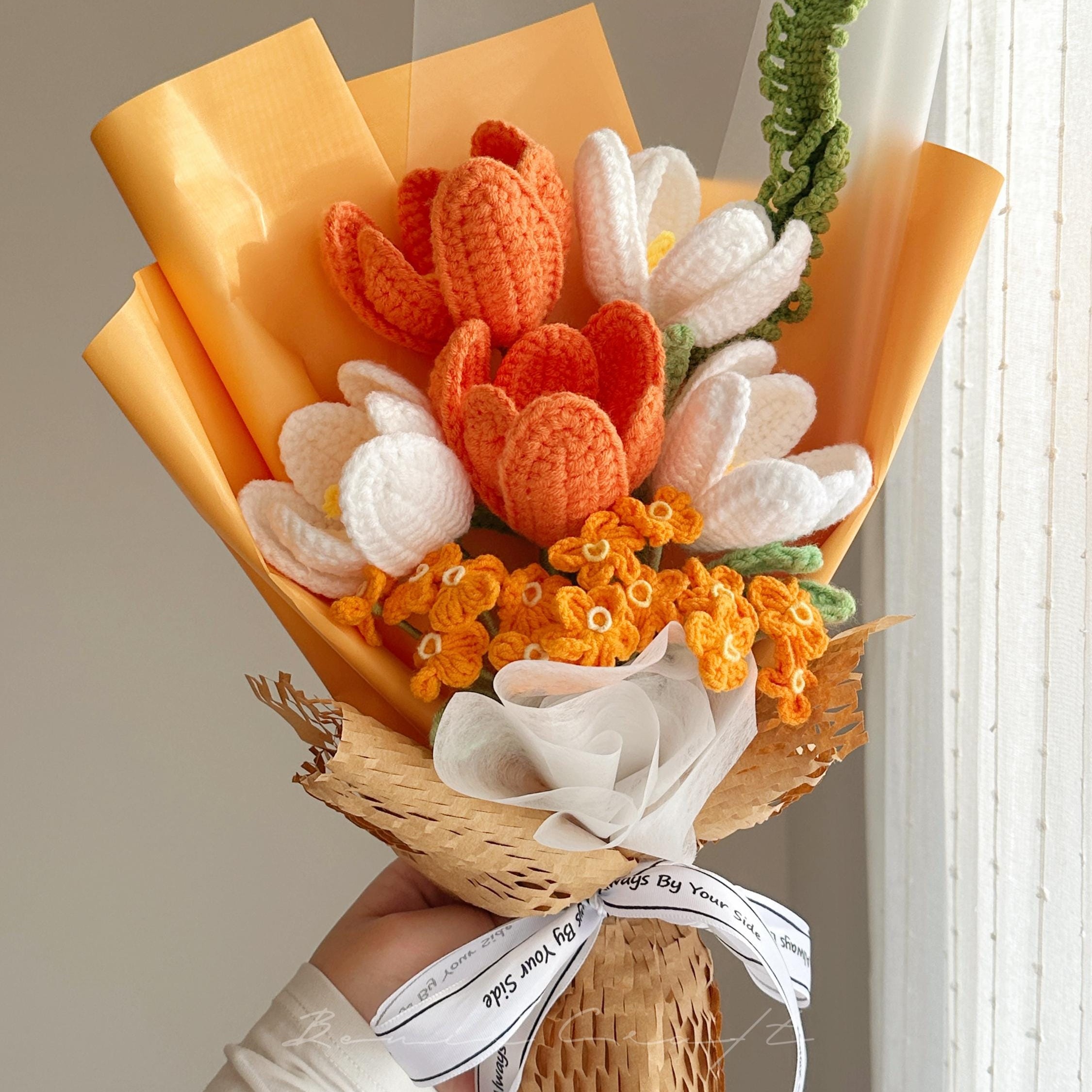 Handmade Crochet Tulip Bouquet - 6 Styles | Rainbow Tulip Colours | Forever Gift - 图片 6