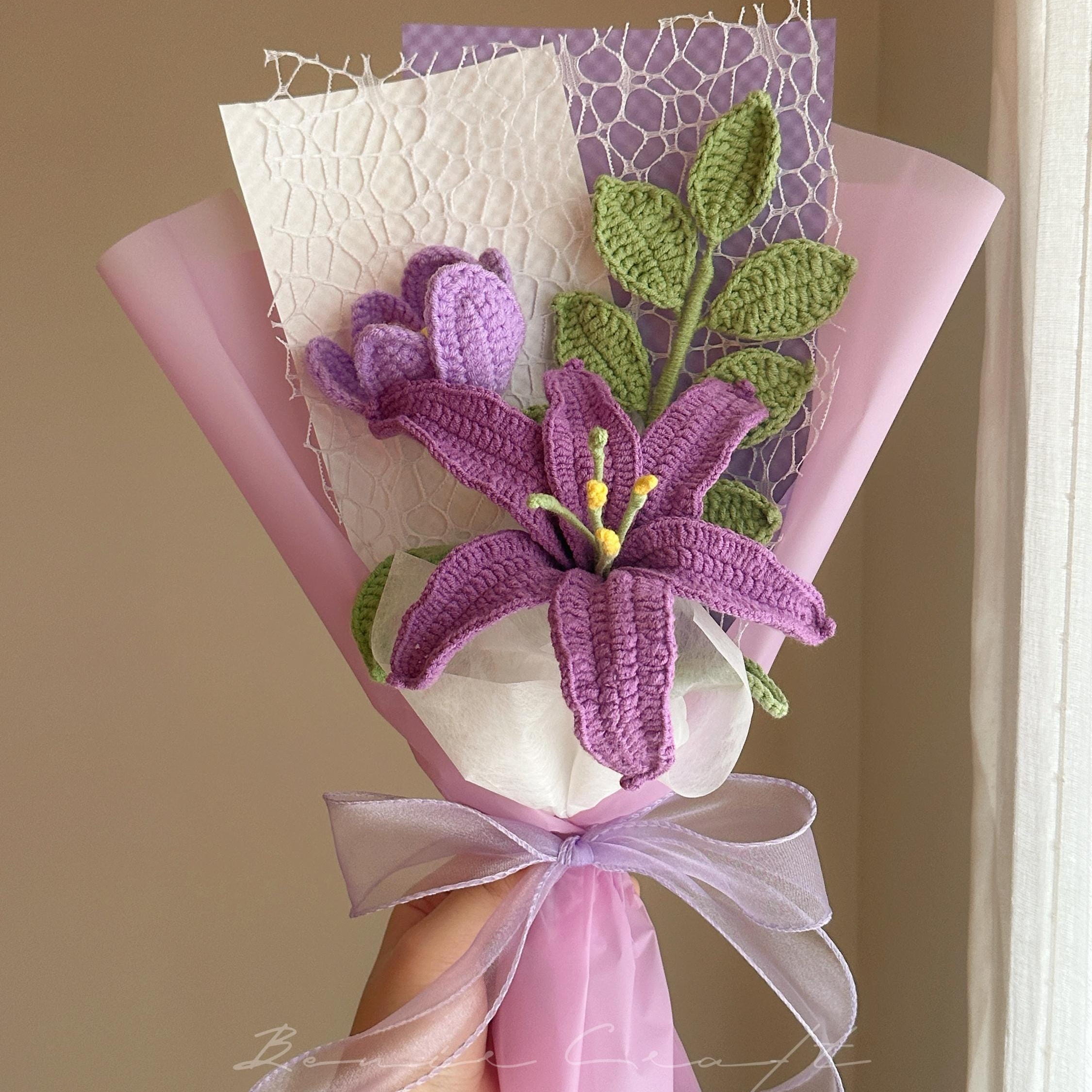 Handmade Crochet Sunflower Bouquet - 9 Styles | Sunflower Peony Lily | Forever Gift - 图片 10