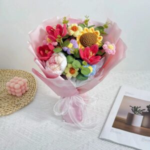 Handmade Crochet Mixed Spring Bouquet – 2 Garden Styles