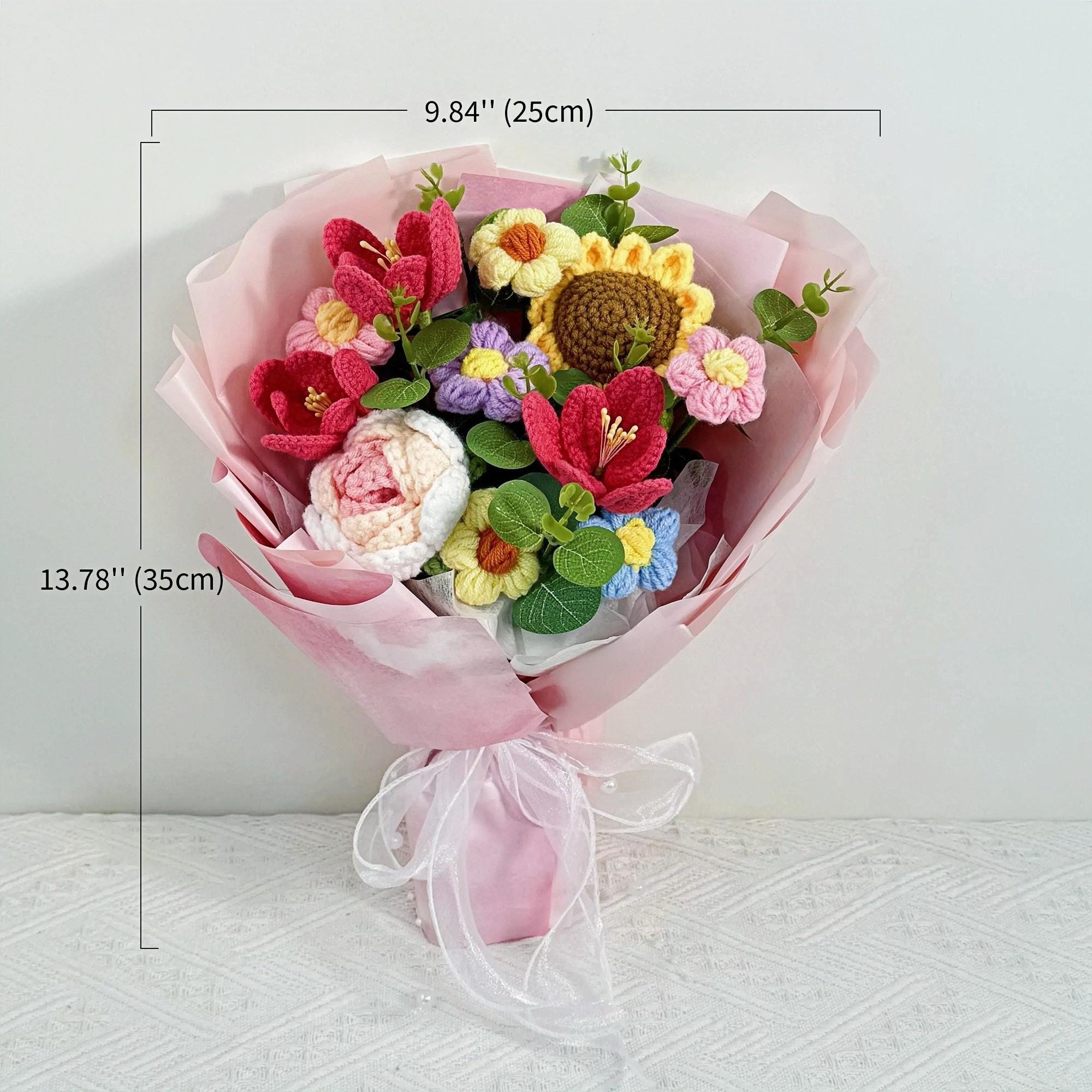 Handmade Crochet Mixed Spring Bouquet – 2 Garden Styles - 图片 2