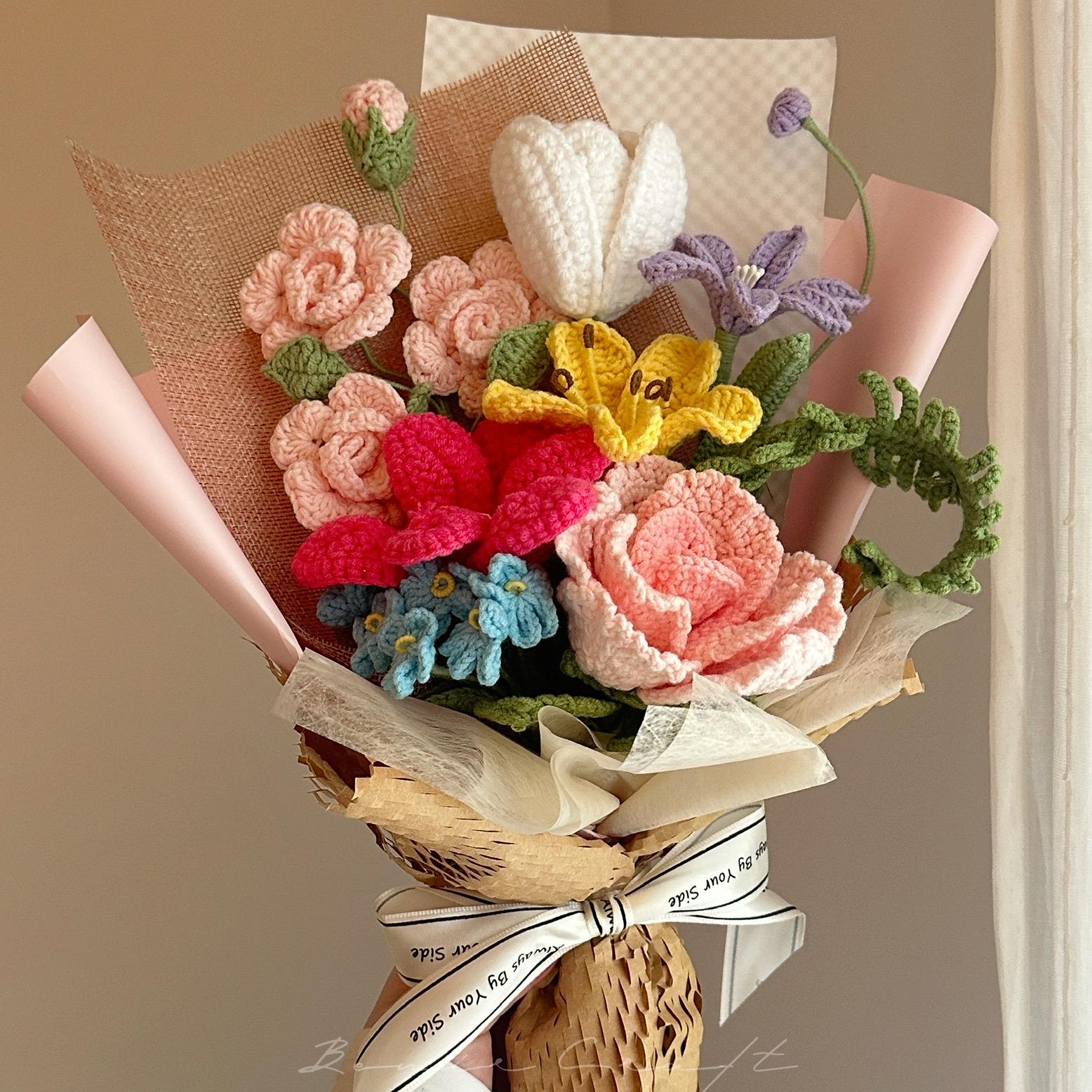 Handmade Crochet Peony Bouquet - 9 Styles | Peony Tulip Lily | Forever Gift - 图片 8