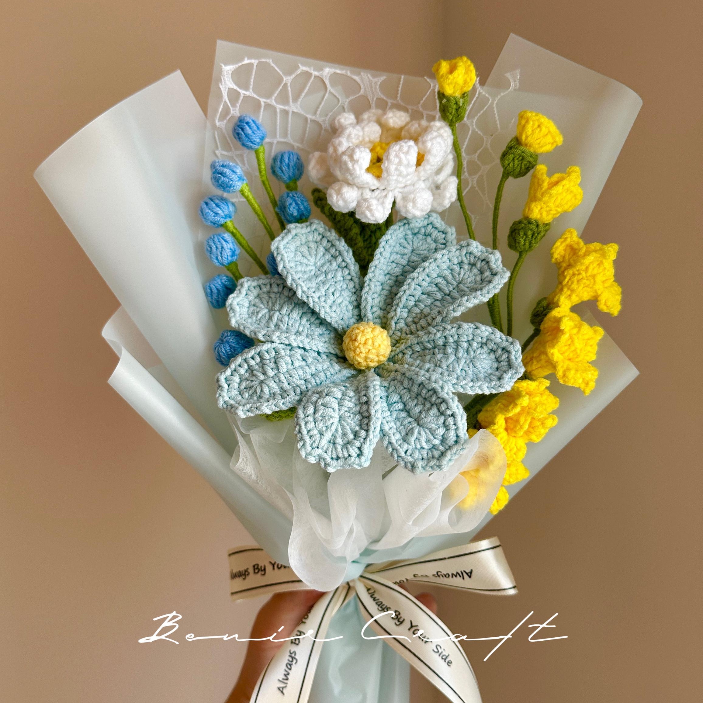 Handmade Crochet Blue Lily Bouquet - 5 Styles | Blue Lily Calla | Forever Gift - 图片 5