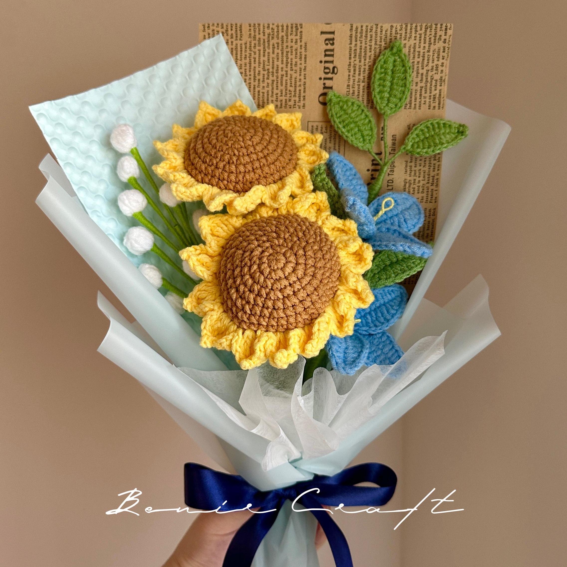 Handmade Crochet Blue Lily Bouquet - 5 Styles | Blue Lily Calla | Forever Gift - 图片 6