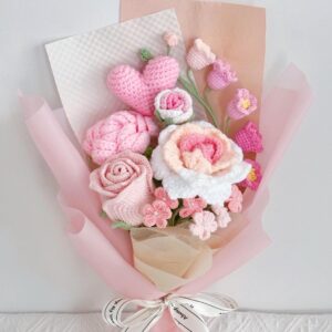 Handmade Crochet Rose Bouquet - 8 Styles | Rose Cosmos Magnolia | Forever Gift
