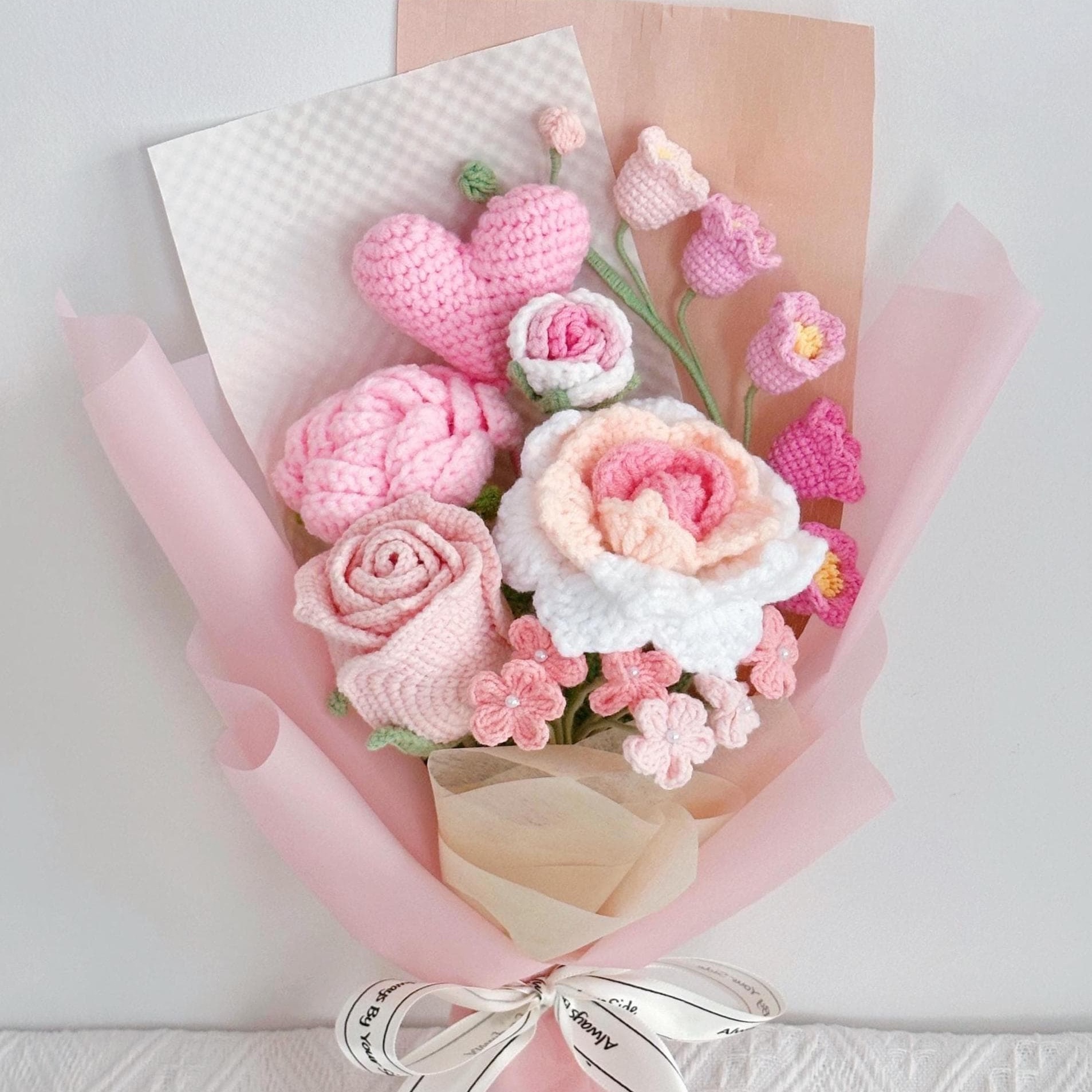 Handmade Crochet Rose Bouquet - 8 Styles | Rose Cosmos Magnolia | Forever Gift