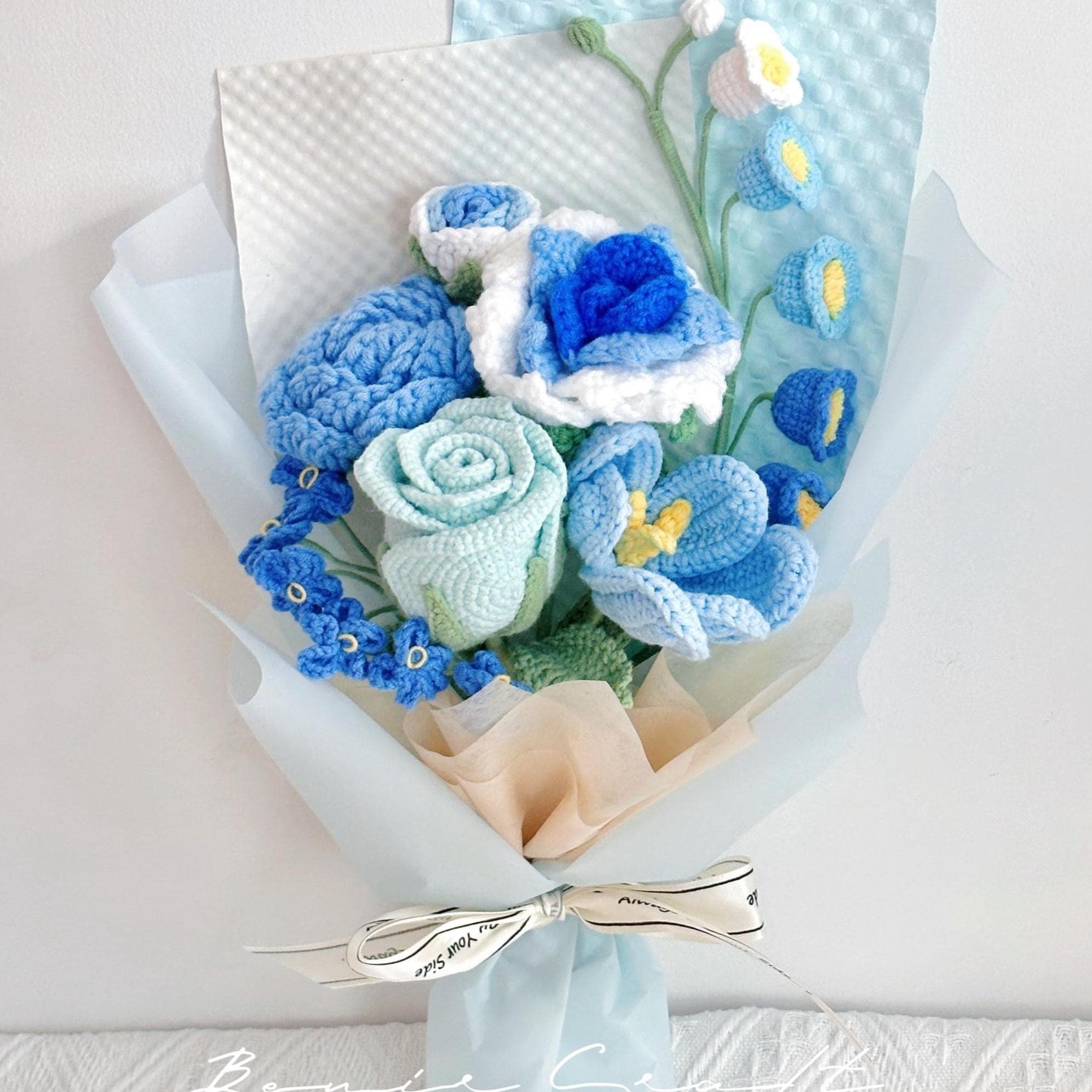 Handmade Crochet Rose Bouquet - 8 Styles | Rose Cosmos Magnolia | Forever Gift - 图片 3