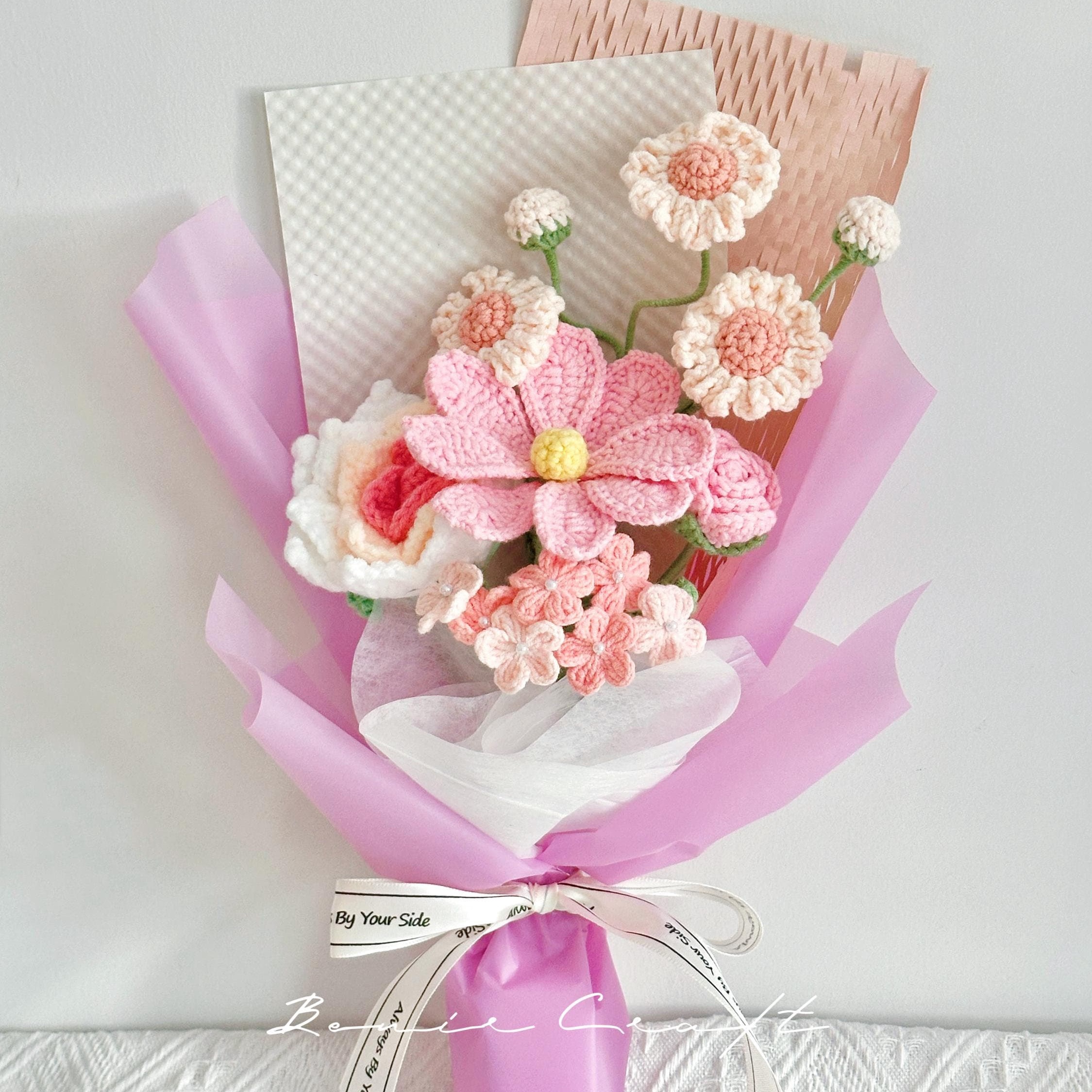 Handmade Crochet Rose Bouquet - 8 Styles | Rose Cosmos Magnolia | Forever Gift - 图片 5