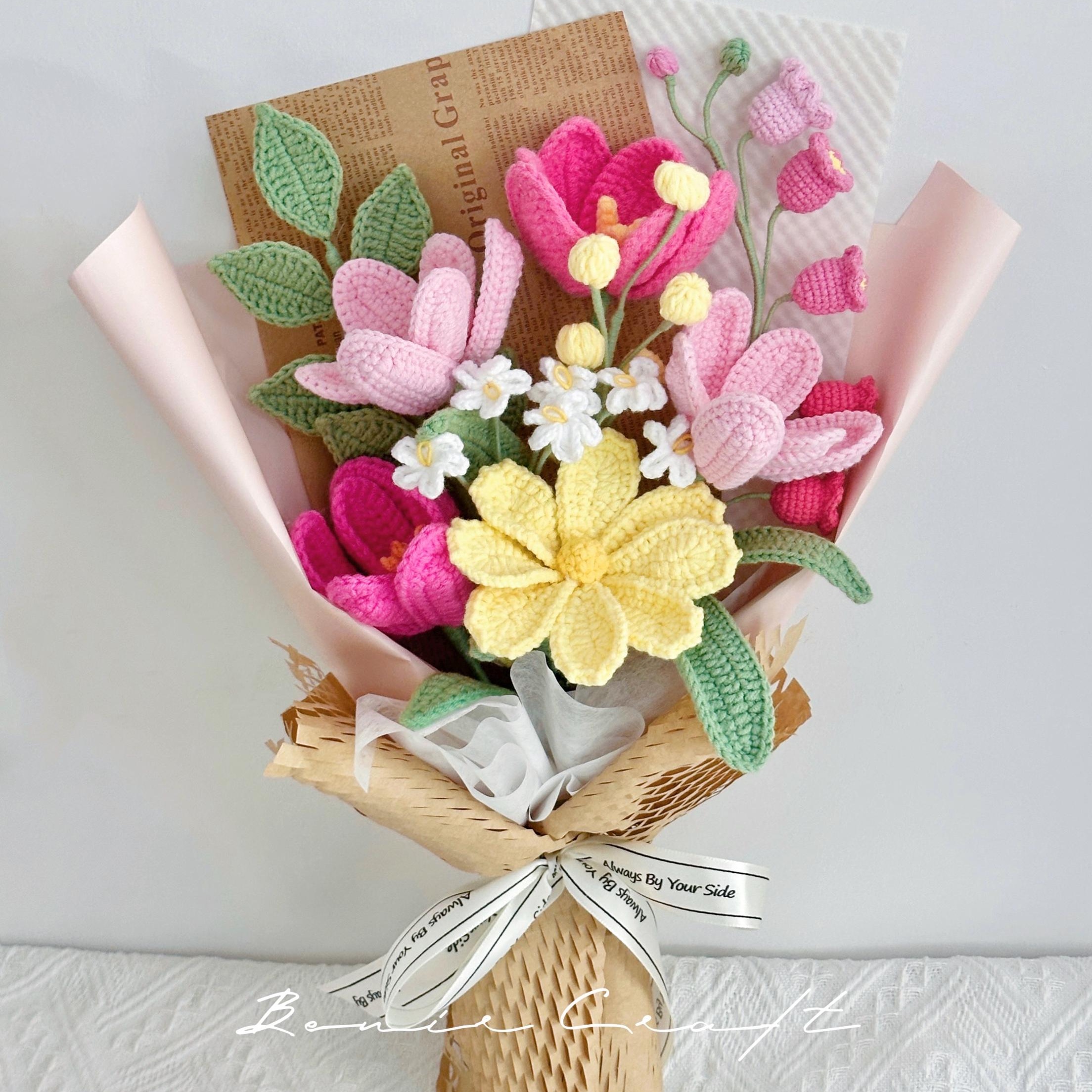 Handmade Crochet Rose Bouquet - 8 Styles | Rose Cosmos Magnolia | Forever Gift - 图片 6