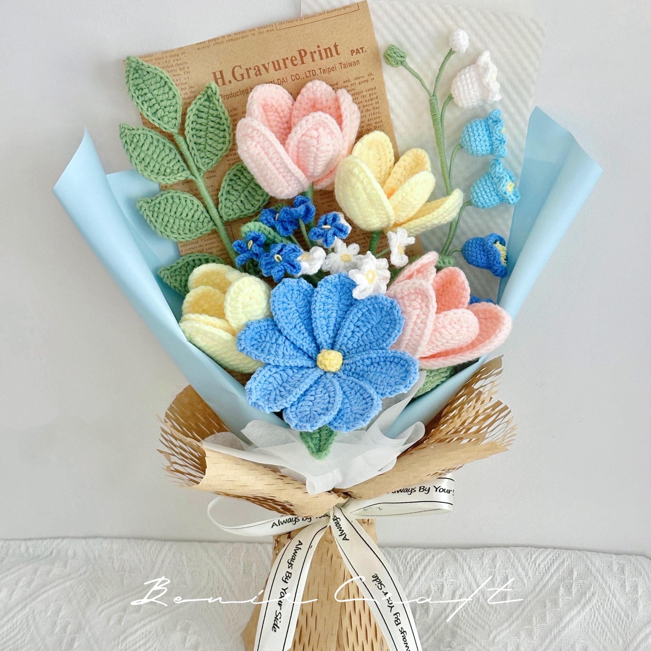 Handmade Crochet Rose Bouquet - 8 Styles | Rose Cosmos Magnolia | Forever Gift - 图片 7