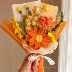 Handmade Crochet Gerbera Daisy Bouquet - 7 Styles | Gerbera Rose Lily | Forever Gift