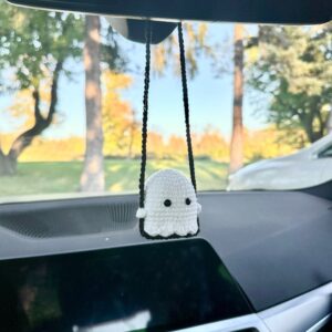 Handmade Crochet Ghost Car Charm | Cute Car Vent Clip | Handmade Gift