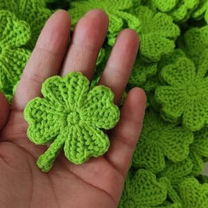 PDF Pattern-Crochet Four-Leaf Clover Lucky Charm | St. Patrick's Day Shamrock