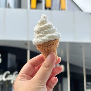 PDF Pattern-Crochet Soft Serve Ice Cream Cone | Fluffy Swirl Amigurumi & Bag Charm